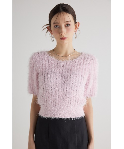 rienda（リエンダ）の「コンパクトシアーシャギーニットトップス 春服（ニット/セーター・レディース・アイボリー/ピンク/ライトグレー/ベージュ・FREE）」の13枚目の写真