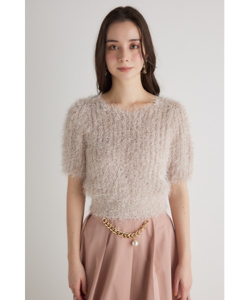 rienda（リエンダ）の「コンパクトシアーシャギーニットトップス 春服（ニット/セーター・レディース・アイボリー/ピンク/ライトグレー/ベージュ・FREE）」の18枚目の写真