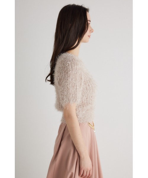 rienda（リエンダ）の「コンパクトシアーシャギーニットトップス 春服（ニット/セーター・レディース・アイボリー/ピンク/ライトグレー/ベージュ・FREE）」の19枚目の写真