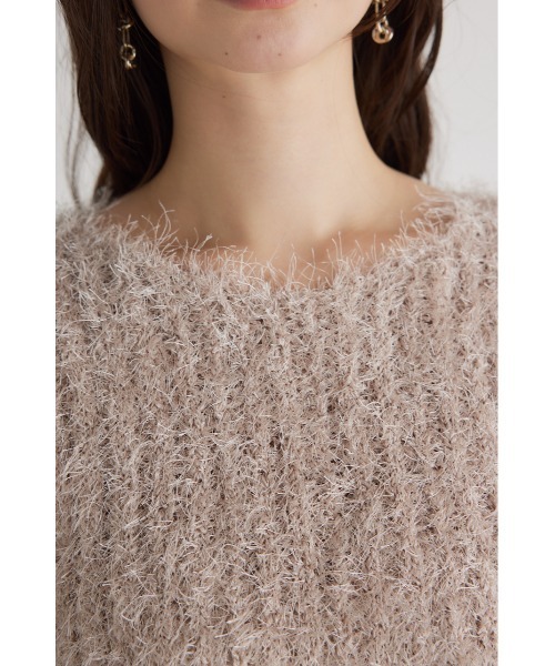 rienda（リエンダ）の「コンパクトシアーシャギーニットトップス 春服（ニット/セーター・レディース・アイボリー/ピンク/ライトグレー/ベージュ・FREE）」の21枚目の写真