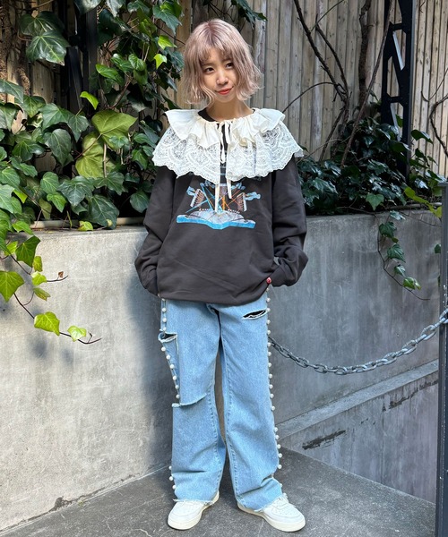 CIAOPANIC（チャオパニック）の「INDIAマルチWAYギャザーレースつけ襟