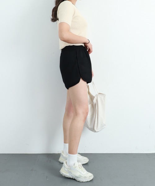 Miniministore(ミニミニストア)の「ショートパンツ ハイウエスト短パン 韓国(スウェットパンツ・レディース・グレー/ブラック・L/M)」の11枚目の写真