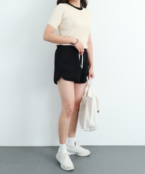 Miniministore(ミニミニストア)の「ショートパンツ ハイウエスト短パン 韓国(スウェットパンツ・レディース・グレー/ブラック・L/M)」の12枚目の写真