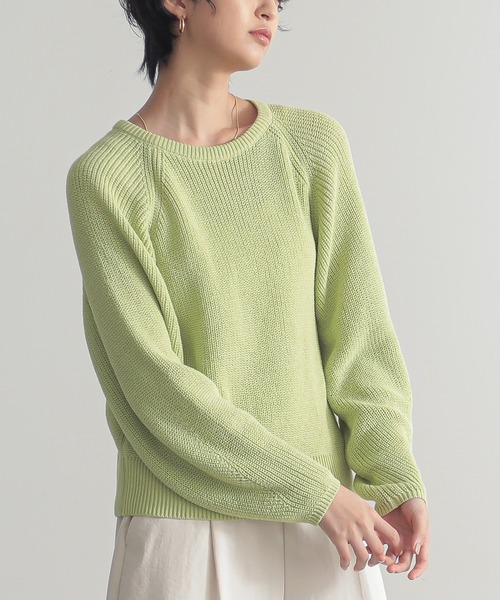 あぜ編みラグランニット【サスティナブル】（ニット/セーター）｜for/c