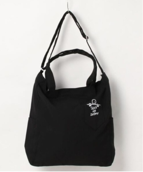 THRASHER(スラッシャー)の「THRASHER スラッシャー トートバッグ (2WAY・ダブルジッパー) Tote Shoulder L(ST)(ショルダーバッグ・メンズ・ベージュ系その他/ホワイト系その他/ブラック系その他/グレー系その他/ホワイト系その他2/ブラック系その他2・FREE)」の3枚目の写真