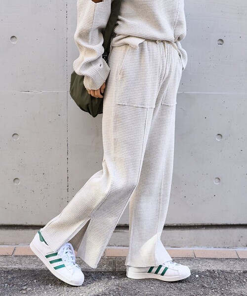 FREAK'S STORE（フリークスストア）の「ダメージ ワッフルパンツ/ イージーパンツ（その他パンツ・レディース・ナチュラル/ピンク/ブラック・ﾌﾘ-）」の8枚目の写真