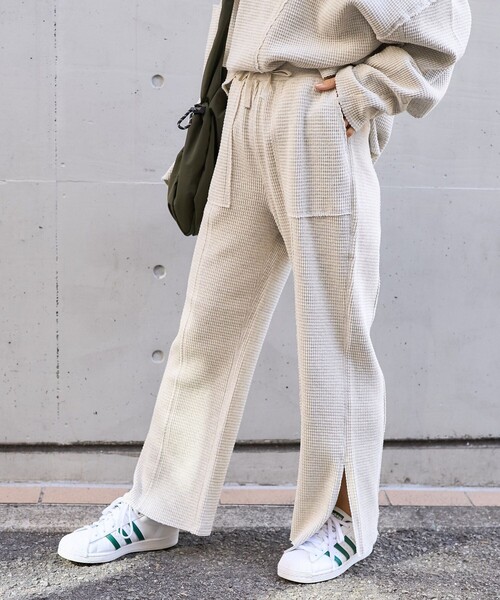 FREAK'S STORE（フリークスストア）の「ダメージ ワッフルパンツ/ イージーパンツ（その他パンツ・レディース・ナチュラル/ピンク/ブラック・ﾌﾘ-）」の10枚目の写真