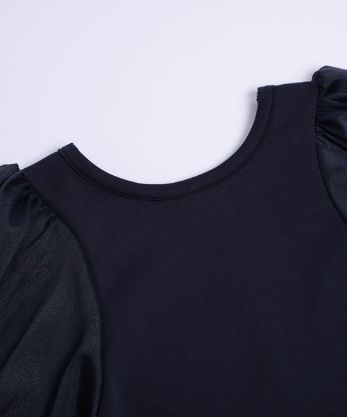 SUGAR BISKET（シュガービスケット）の「シアーオーガンジー袖プルオーバー（Tシャツ/カットソー・レディース・ブラック/ホワイト/ネイビー・フリー）」の19枚目の写真