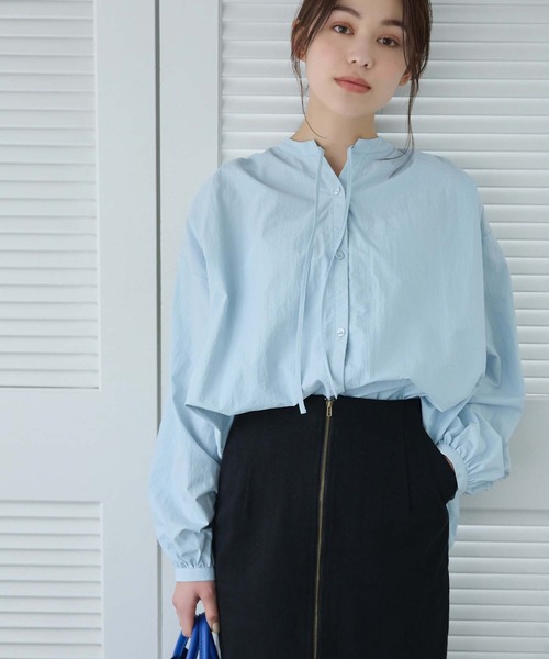 Edit Sheen（エディットシーン）の「抜き襟デザインブラウス（シャツ/ブラウス・レディース・ベージュ/ホワイト/サックスブルー/ブラック・M）」の4枚目の写真