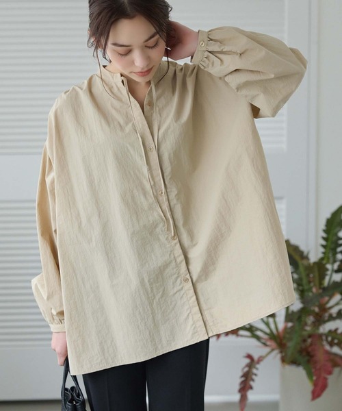 Edit Sheen（エディットシーン）の「抜き襟デザインブラウス（シャツ/ブラウス・レディース・ベージュ/ホワイト/サックスブルー/ブラック・M）」の11枚目の写真