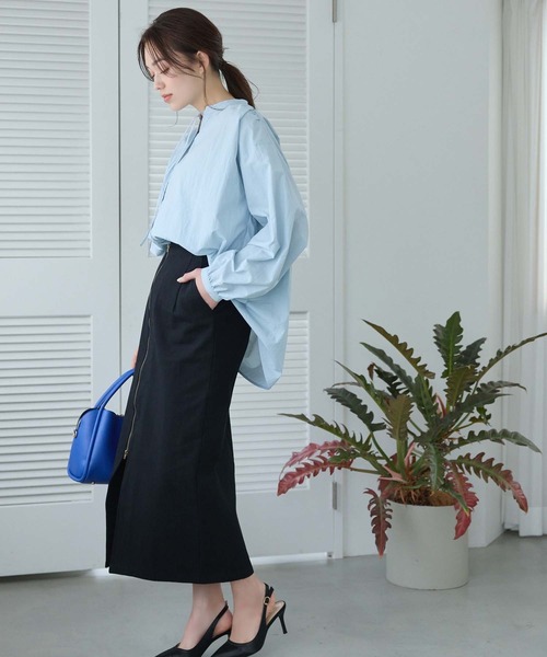 Edit Sheen（エディットシーン）の「抜き襟デザインブラウス（シャツ/ブラウス・レディース・ベージュ/ホワイト/サックスブルー/ブラック・M）」の10枚目の写真