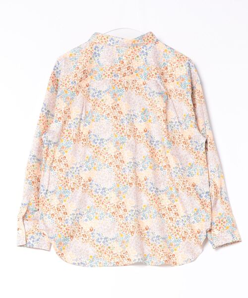 DOUBLE NAME（ダブルネーム）の「レトロ恐竜フラワーオリプリ長袖シャツ（シャツ/ブラウス・レディース・ネイビー/オフホワイト/ブルー・FREE）」の9枚目の写真