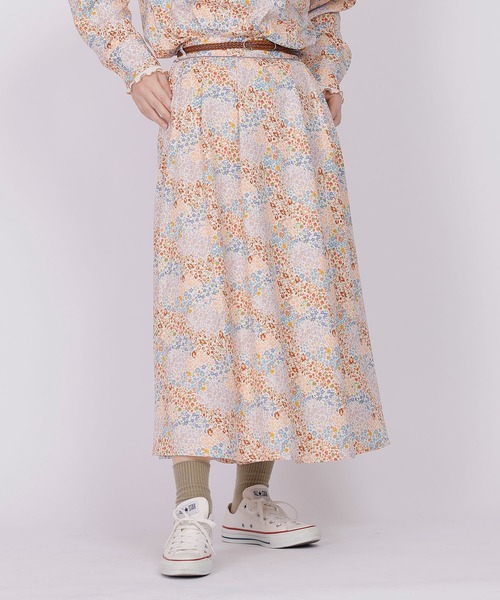 DOUBLE NAME（ダブルネーム）の「レトロ恐竜フラワーオリプリ長袖シャツ（シャツ/ブラウス・レディース・ネイビー/オフホワイト/ブルー・FREE）」の16枚目の写真