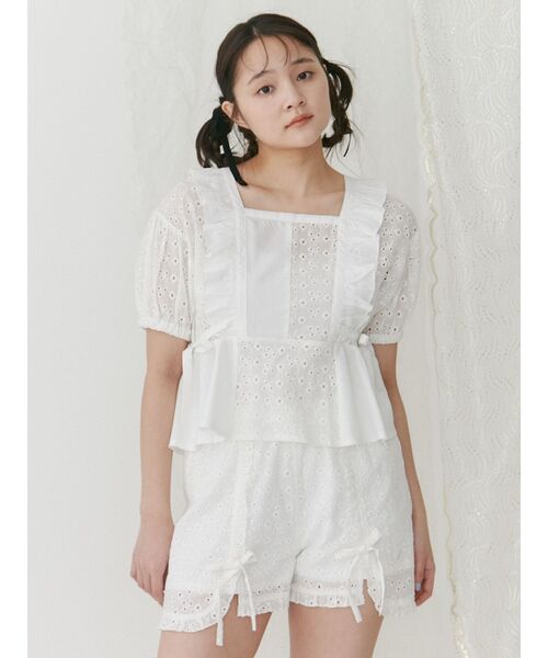merry jenny(メリージェニー)の「レースキュロット(チノパンツ・レディース・ブラック/オフホワイト・FREE)」の16枚目の写真
