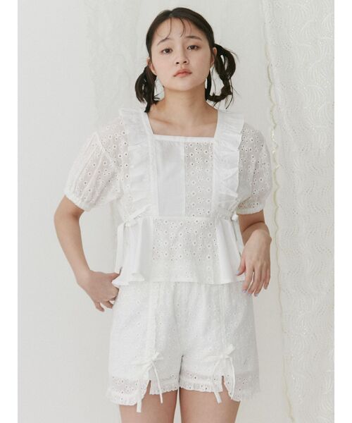 merry jenny(メリージェニー)の「レースキュロット(チノパンツ・レディース・ブラック/オフホワイト・FREE)」の18枚目の写真