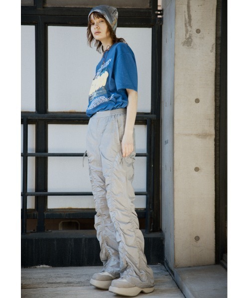 SLY（スライ）の「ASYMMETRY GATHER PT アシンメトリー ギャザー パンツ / セットアップ可（スラックス・レディース・ライトグリーン/ブラック/シルバー・1/2）」の18枚目の写真