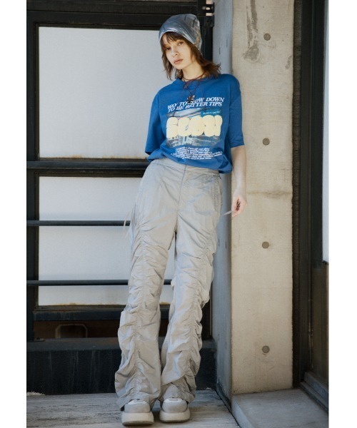 SLY（スライ）の「ASYMMETRY GATHER PT アシンメトリー ギャザー パンツ / セットアップ可（スラックス・レディース・ライトグリーン/ブラック/シルバー・1/2）」の20枚目の写真