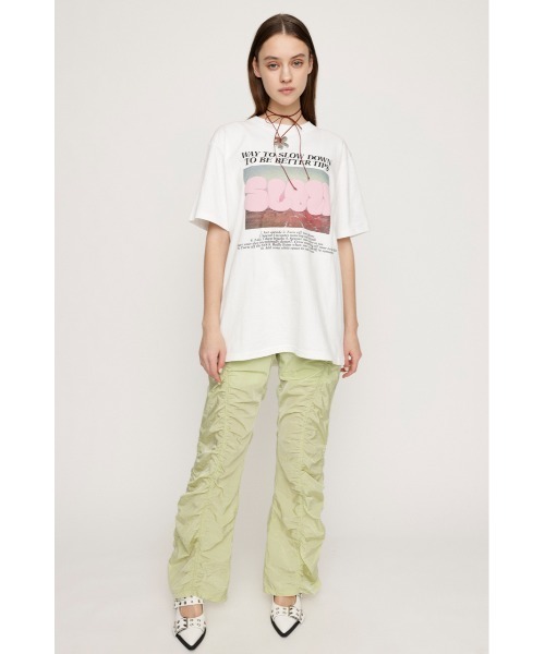 SLY（スライ）の「ASYMMETRY GATHER PT アシンメトリー ギャザー パンツ / セットアップ可（スラックス・レディース・ライトグリーン/ブラック/シルバー・1/2）」の5枚目の写真