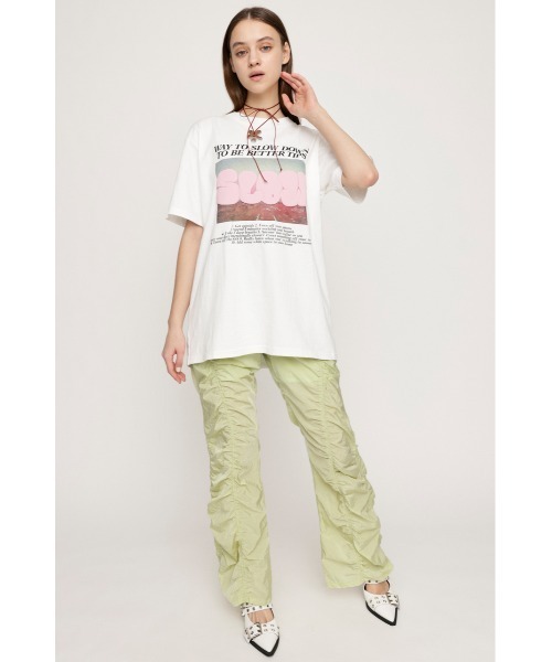 SLY（スライ）の「ASYMMETRY GATHER PT アシンメトリー ギャザー パンツ / セットアップ可（スラックス・レディース・ライトグリーン/ブラック/シルバー・1/2）」の6枚目の写真