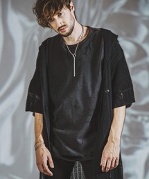 【NO ID.】Changing Knit Half Sleeve Cardigan / チェンジング ニット ハーフ スリーブ カーディガン