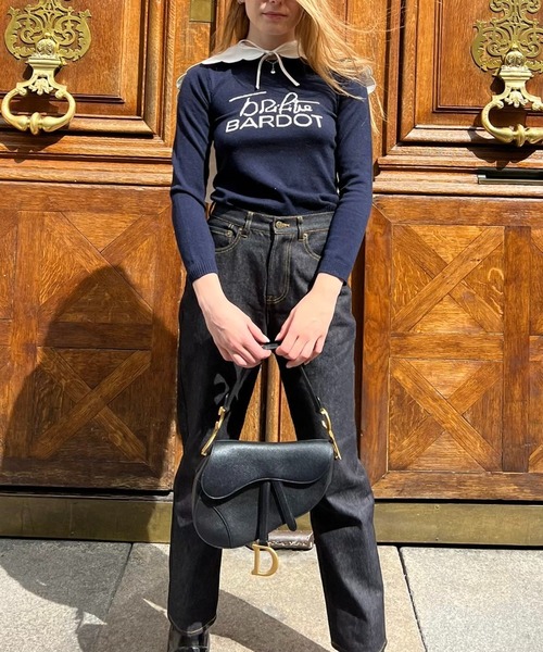 epine(エピヌ)の「《《Brigitte Bardot×epine》》e button B.B. jeans(デニムパンツ・レディース・ブルー/ブラック・S/M)」の3枚目の写真