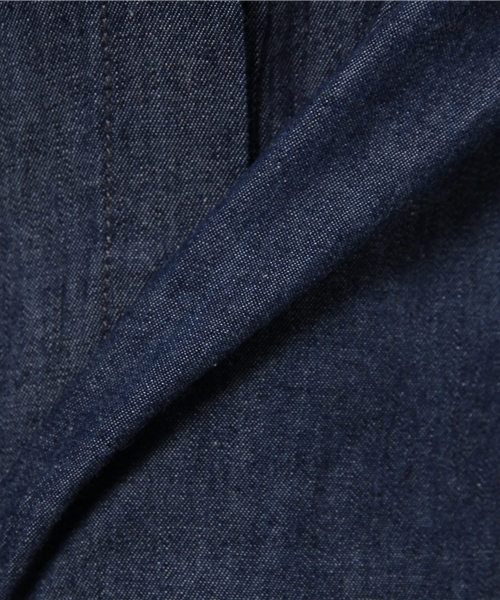 earth music&ecology（アースミュージックアンドエコロジー）の「デニムロングシャツワンピース（シャツワンピース・レディース・インディゴブルー/ライトインディゴブルー・FREE）」の3枚目の写真