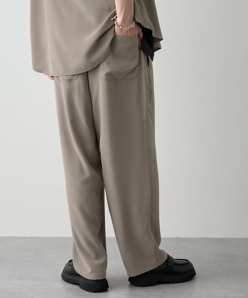 Anchor Smith(アンカー スミス)の「【 セットアップ 】綾ドレープ ビッグシルエット オープンカラー半袖シャツ&タックテーパードセミワイドイージースラックスパンツ(セットアップ・メンズ・グレイッシュブルー/ブラック/アイボリー/ライトグレー/モカ・L/M)」の13枚目の写真