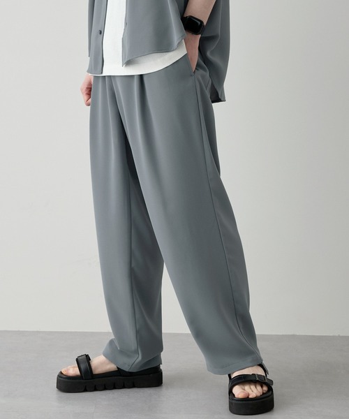 Anchor Smith(アンカー スミス)の「【 セットアップ 】綾ドレープ ビッグシルエット オープンカラー半袖シャツ&タックテーパードセミワイドイージースラックスパンツ(セットアップ・メンズ・グレイッシュブルー/ブラック/アイボリー/ライトグレー/モカ・L/M)」の20枚目の写真