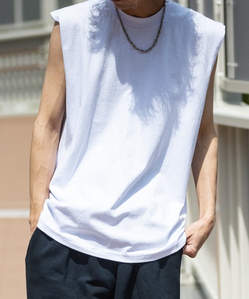 PRO CLUB （プロクラブ）の「【22】〔PROCLUB/プロクラブ〕ヘビーウェイトクルーネック ノースリーブ（タンクトップ・メンズ・ホワイト/ネイビー/グレー/ブラック・MEDIUM/LARGE/X-LARGE）」の2枚目の写真