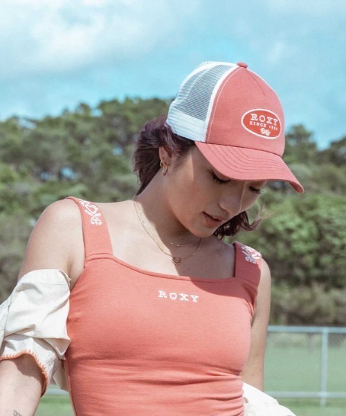 ROXY（ロキシー）の「PRECIOSA FLOWER/ロキシーキャンバスオーバルロゴメッシュキャップ(帽子)（キャップ・レディース・ブラック/ホワイト/レッド・FREE）」の3枚目の写真