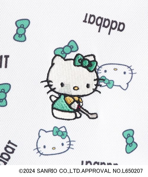 adabat（アダバット）の「◆【ハローキティ】キティアイコン総柄デザイン 半袖モックネックプルオーバー（Tシャツ/カットソー・レディース・ホワイト/ネイビー・36/38/40）」の6枚目の写真