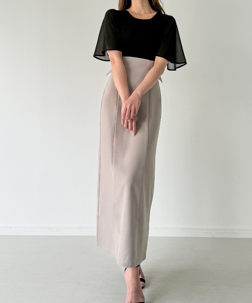 【SALE】半袖先シアーリブニット