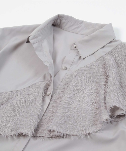 miette（ミエット）の「フリンジラッフルシャツ（シャツ/ブラウス・レディース・グレー/オフホワイト/ブラック/ブルー/ブラウン・FREE）」の11枚目の写真