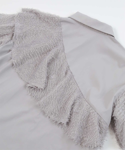 miette（ミエット）の「フリンジラッフルシャツ（シャツ/ブラウス・レディース・グレー/オフホワイト/ブラック/ブルー/ブラウン・FREE）」の12枚目の写真