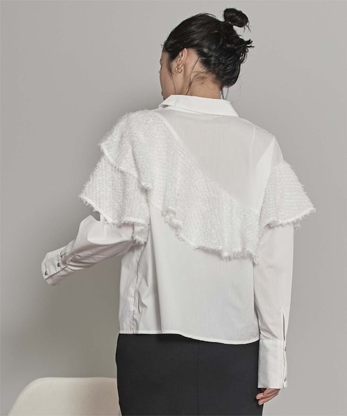 miette（ミエット）の「フリンジラッフルシャツ（シャツ/ブラウス・レディース・グレー/オフホワイト/ブラック/ブルー/ブラウン・FREE）」の21枚目の写真