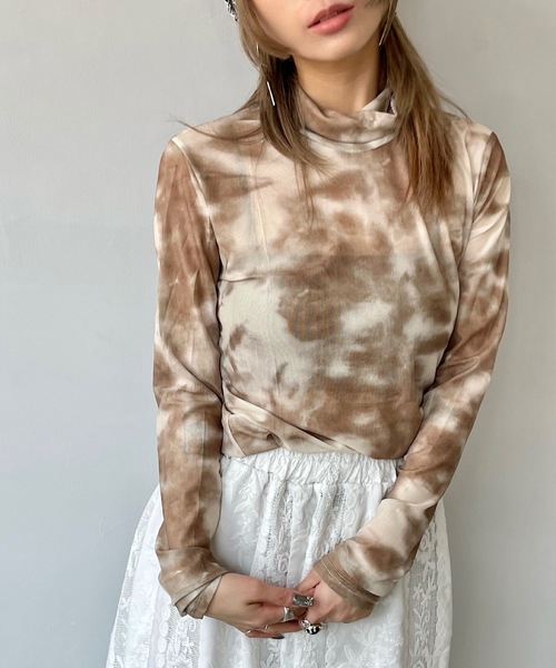 SANSeLF（サンセルフ）の「ニュアンスアートシアートップス【SANSeLF】sanw24a012（その他トップス・レディース・ピンク/ブラウン・FREE）」の5枚目の写真