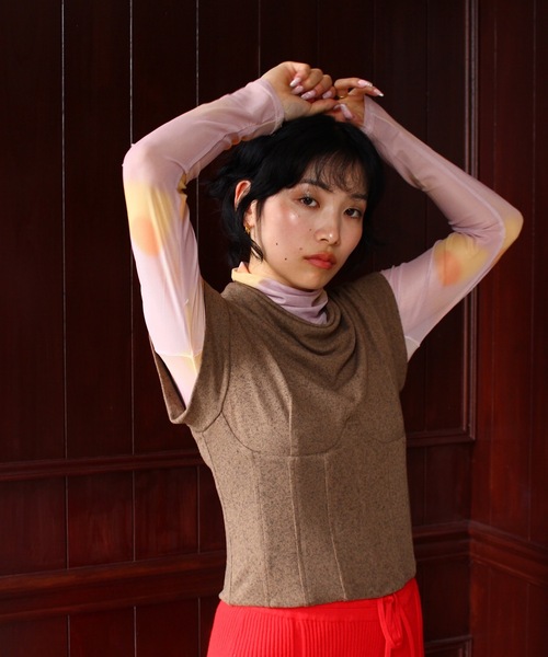SANSeLF（サンセルフ）の「ニュアンスアートシアートップス【SANSeLF】sanw24a012（その他トップス・レディース・ピンク/ブラウン・FREE）」の7枚目の写真