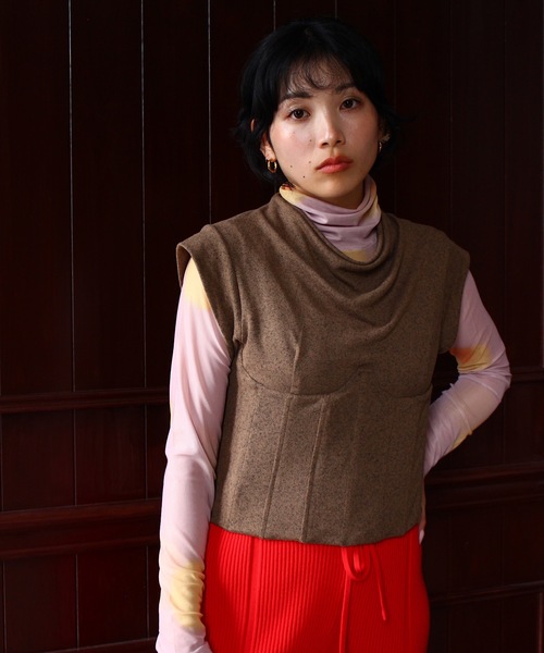 SANSeLF（サンセルフ）の「ニュアンスアートシアートップス【SANSeLF】sanw24a012（その他トップス・レディース・ピンク/ブラウン・FREE）」の8枚目の写真
