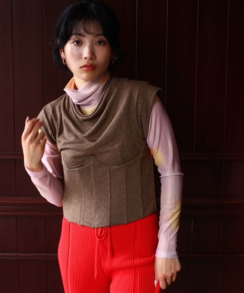 SANSeLF（サンセルフ）の「ニュアンスアートシアートップス【SANSeLF】sanw24a012（その他トップス・レディース・ピンク/ブラウン・FREE）」の9枚目の写真