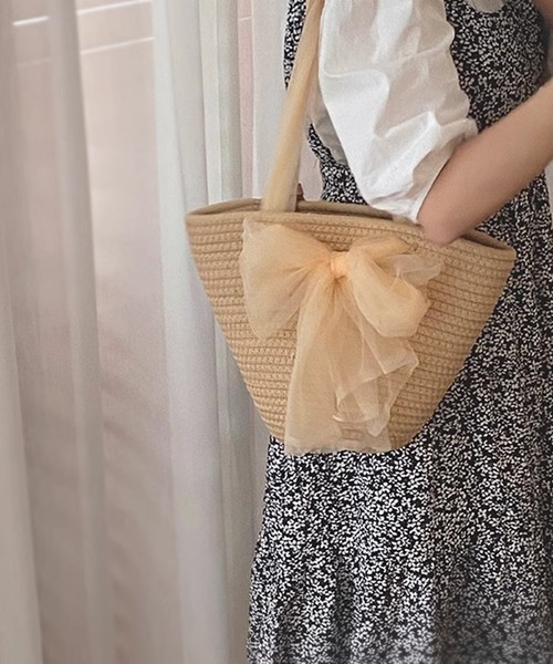 aimoha(アイモハ)の「サマーふんわりリボン付けショルダーバッグ (SS)(ショルダーバッグ・レディース・グレー/ベージュ・FREE)」の22枚目の写真
