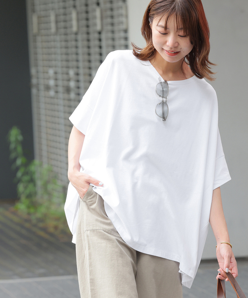 JOURNAL STANDARD relume(ジャーナルスタンダード レリューム)の「《追加》オーガニックコットン汗ジミ防止ワイドT(Tシャツ/カットソー・レディース・グレー/ブラック/ホワイト・FREE)」の2枚目の写真