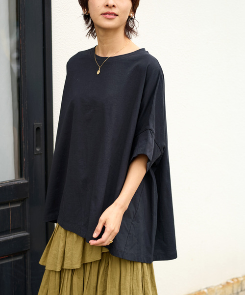 JOURNAL STANDARD relume(ジャーナルスタンダード レリューム)の「《追加》オーガニックコットン汗ジミ防止ワイドT(Tシャツ/カットソー・レディース・グレー/ブラック/ホワイト・FREE)」の3枚目の写真
