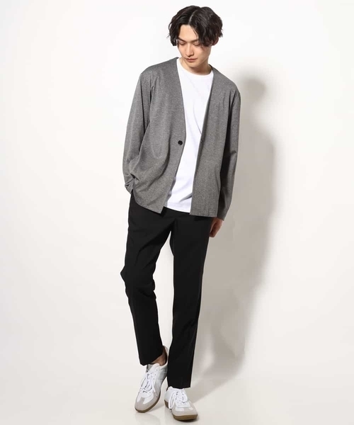 a.v.v（アーヴェヴェ）の「【洗濯機で洗える/接触冷感】ブライト天竺ノーカラーリラックスジャケット（ノーカラージャケット・メンズ・ネイビー/グレー・46/48/50/44）」の17枚目の写真