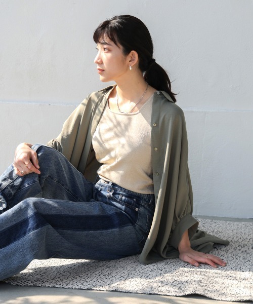 Bou Jeloud（ブージュルード）の「ラメニットタンクトップ（タンクトップ・レディース・ブラウン/アイボリー・FREE）」の22枚目の写真