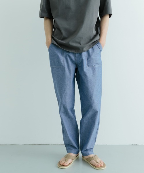 ITEMS URBANRESEARCH(アイテムズ アーバンリサーチ)の「コットンシャンブレー イージーパンツ(その他パンツ・メンズ・ライトブルー/ブルー/チャコールグレー・LARGE/MEDIUM)」の3枚目の写真