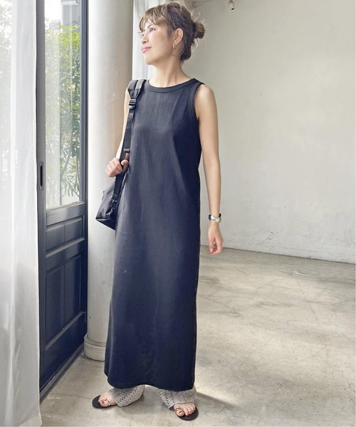 Spick & Span（スピックアンドスパン）の「≪追加≫天竺アメスリロングワンピース（ワンピース・レディース・ブラック/モカ・36/38）」の3枚目の写真