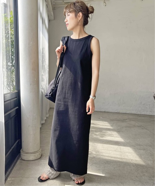 Spick & Span（スピックアンドスパン）の「≪追加≫天竺アメスリロングワンピース（ワンピース・レディース・ブラック/モカ・36/38）」の10枚目の写真