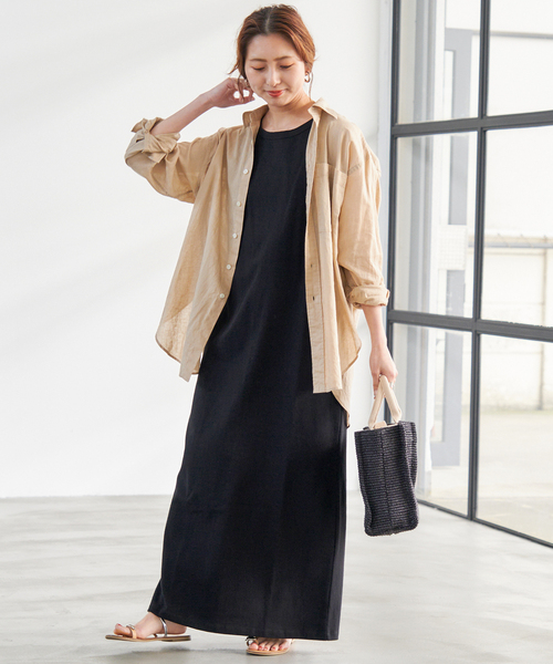 Spick & Span（スピックアンドスパン）の「≪追加≫天竺アメスリロングワンピース（ワンピース・レディース・ブラック/モカ・36/38）」の17枚目の写真