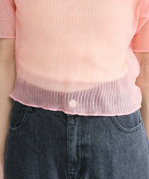 Kastane（カスタネ）の「*グリッターチュールTee（Tシャツ/カットソー・レディース・ブルー/イエロー/ピンク/ブラック・FREE）」の22枚目の写真