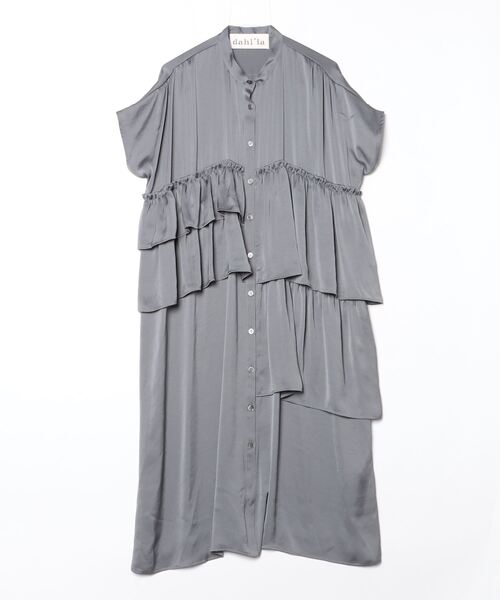 dahl'ia ミニワンピース ダークグレー dahl'ia | ダリア |ティアード